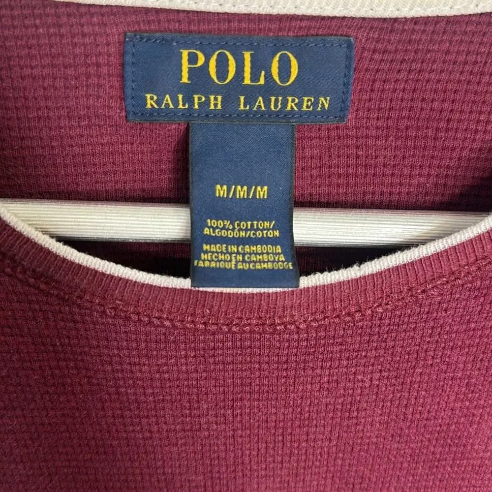 Polo Ralph Lauren Vintage Red Long-sleeve Thermal M-262 Sz M